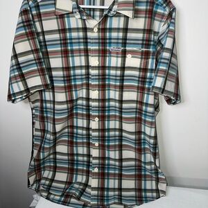 Columbia Men's Plaid Casual Shirt - Red, Blue, Cream